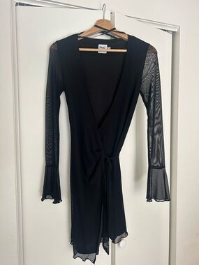 chinese dress ladies Gilda | Black Velvet Bardot Long-Sleeve Mini Dress main image 1